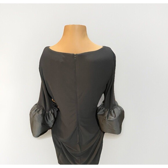 Lauren Ralph Lauren Bell Cuff Black Shift Midi Dress Size 8 - Picture 5 of 9